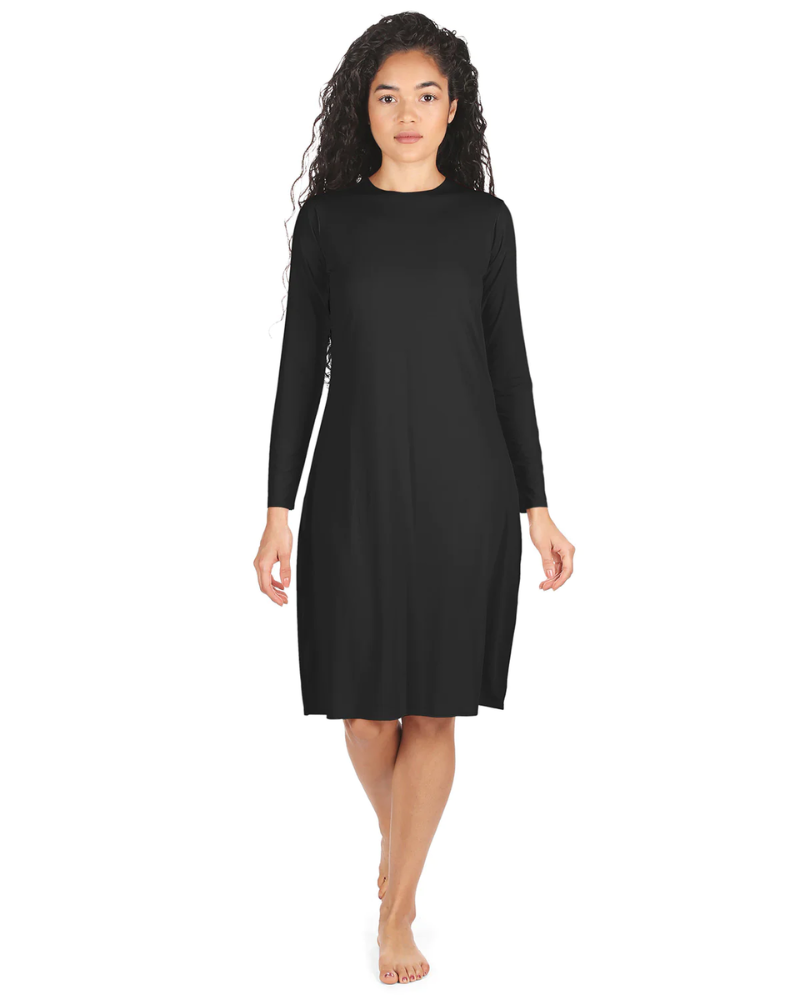 Me Moi CSP503-42 Black Bonded Long Sleeve Shell Dress 42
