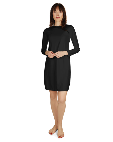 Me Moi CSP503-38 Black Bonded Long Sleeve Shell Dress 38