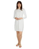 Me Moi CSP503-38 White Bonded Long Sleeve Shell Dress 38" myselflingerie.com