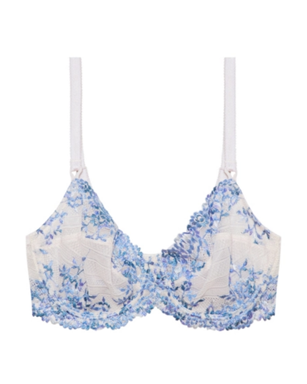 Wacoal 65191 Embrace Lace Pastel Parchment/Blue Multi Underwire Bra myselflingerie.com