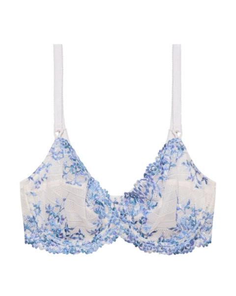 Wacoal 65191 Embrace Lace Pastel Parchment/Blue Multi Underwire Bra myselflingerie.com