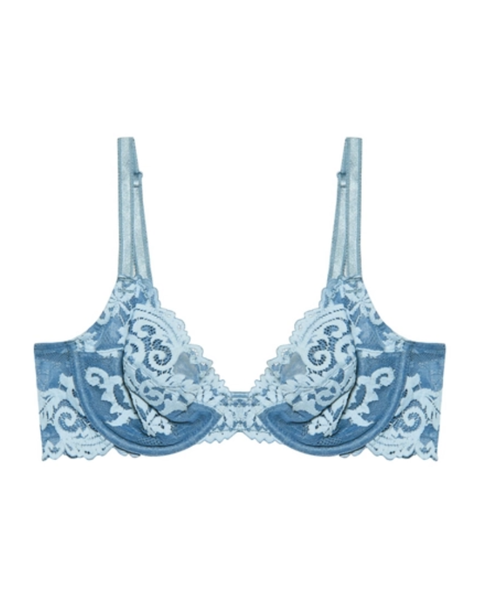 Wacoal 851322 Provincial Blue/Angel Falls Instant Icon Lace Underwire Bra myselflingerie.com
