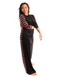 Chicolli TN5001-23 Black Multi Striped Back Cotton Teen Nightgown myselflingerie.com