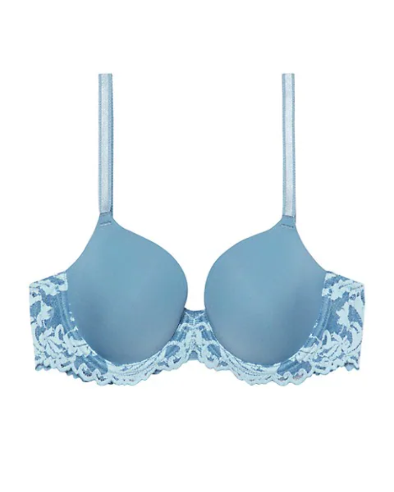 Wacoal 853322 Provincial Blue/Angel Falls Instant Icon Molded Underwire Bra  –