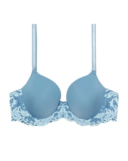 Wacoal 853322 Provincial Blue/Angel Falls Instant Icon Molded Underwire Bra myselflingerie.com