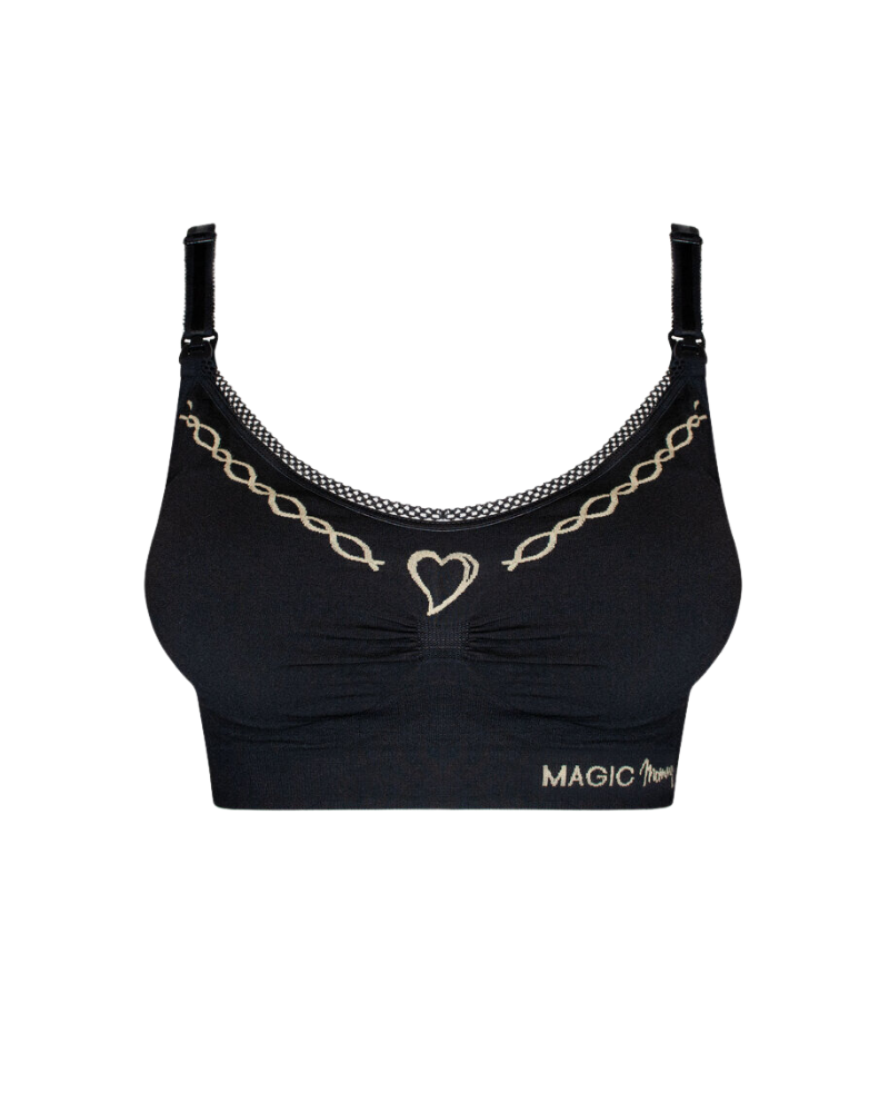 Magic Body Fashion 20FB Black/Latte Fancy Mama Wire Free Nursing Bra