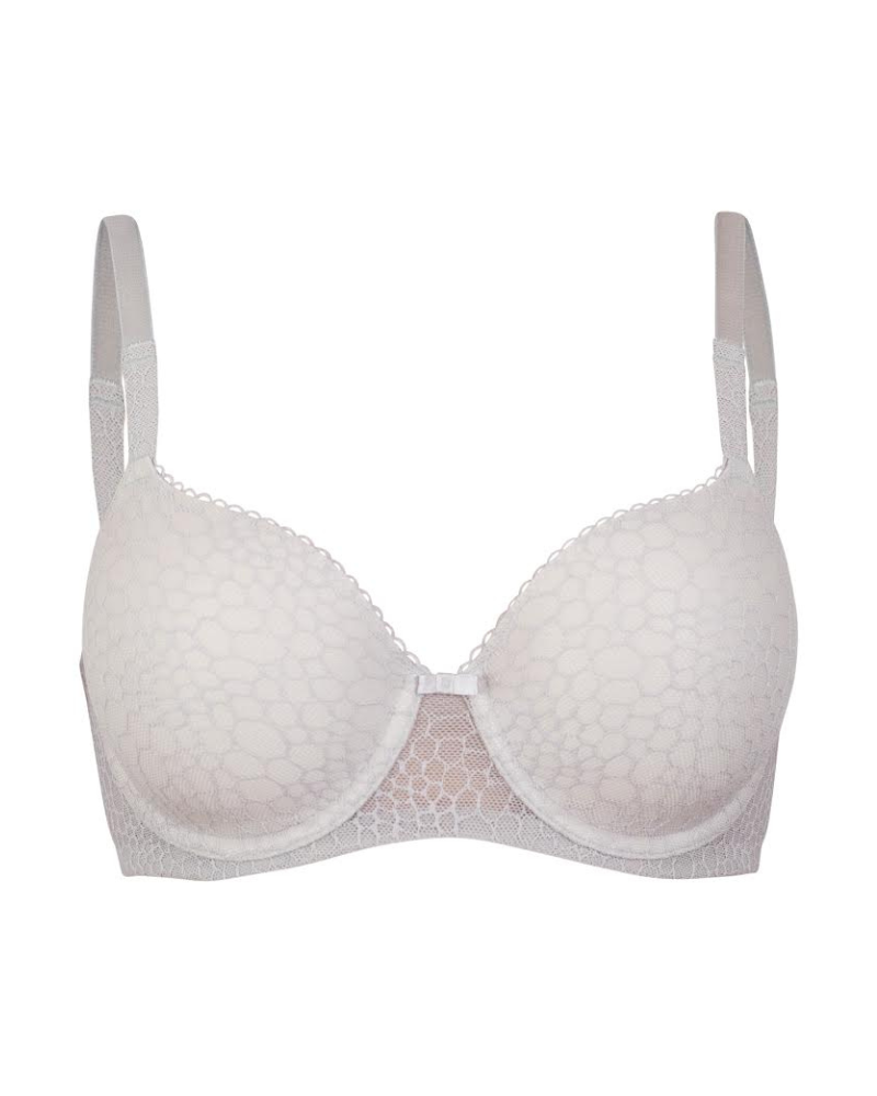 You 100-818 Silver Lace Jacquard Pearl Molded Underwire Bra myselflingerie.com