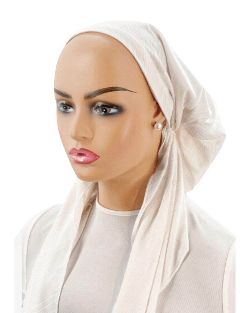 Ahead IT2046-23 White Glossy Dashes Pre-tied Bandanna  myselflingerie.com