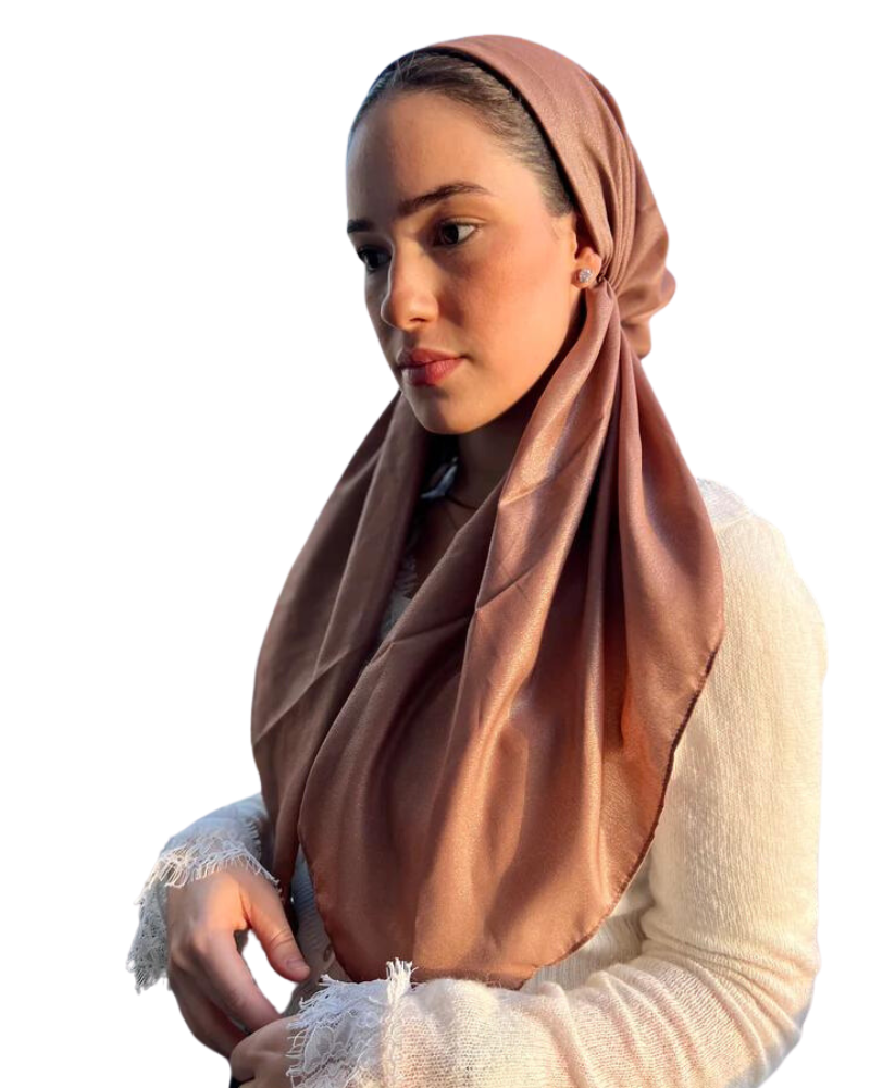 Scarf Bar Solid Champagne Shimmer Classic Pre-Tied Bandanna with Full Grip myselflingerie.com