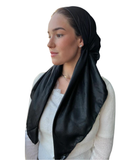 Scarf Bar Solid Black Shimmer Classic Pre-Tied Bandanna with Full Grip myselflingerie.com