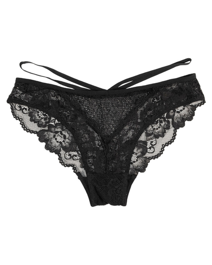 Love Libby 8114 Black Lace & Novelty Mesh Cheeky Bikini myselflingerie.com