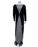 Nico Italy AH815 Black/Grey Color Contrast Snap Front Modal Nightgown myselflingerie.com