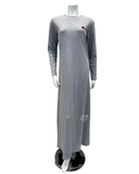 Espi AH737 Dreamer Ribbed Grey Pull On Cotton Teen Nightgown myselflingerie.com