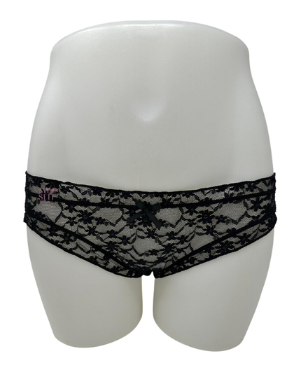 Love Libby K106 Black Lace Bikini with Lettuce Edge Ruffle myselflingerie.com