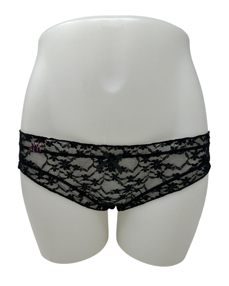 Love Libby K106 Black Lace Bikini with Lettuce Edge Ruffle myselflingerie.com