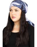 Tie Ur Knot Denim Houndstooth Adjustable Pre-Tied Bandanna with Full Grip