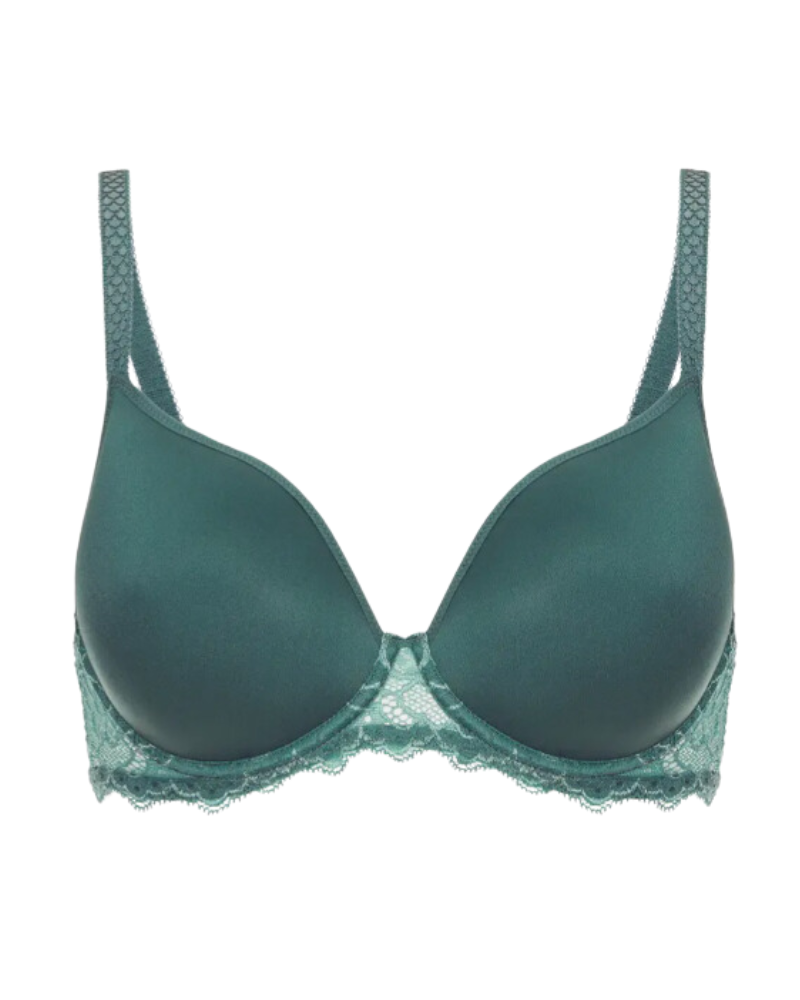 Simone Perele 12A316 Vert Boreal Caresse 3D Plunge Molded Underwire Bra myselflingerie.com