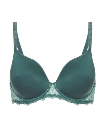 Simone Perele 12A316 Vert Boreal Caresse 3D Plunge Molded Underwire Bra myselflingerie.com