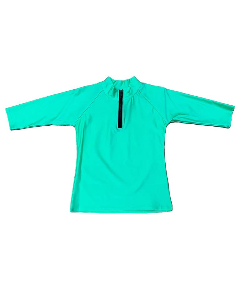 Undercover Waterwear S22-HZ-G  Green Junior's Half Zip Swim Top myselflingerie.com