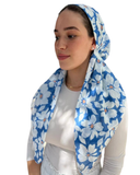 Scarf Bar Daisy Blue Classic Pre-Tied Bandanna with Full Grip