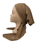 Cherie HRBTN Tan Ribbed Supersoft Pre-Tied Bandanna myselflingerie.com