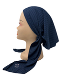 HRBNY Navy Ribbed Supersoft Pre-Tied Bandanna