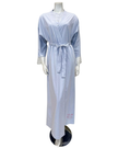 Iora Lingerie 23317AC Powder Blue Lace Sleeve Detail 100% Organic Cotton Wrap Robe myselflingerie.com