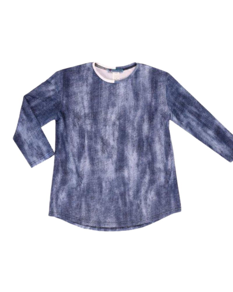 Seashells S6419 Light Denim Colorblock Swim Top myselflingerie.com