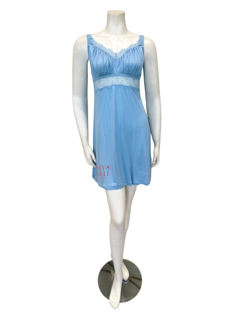 Cosabella ALLSW2722 Aasmani Blue Allure Curvy Modal Chemise myselflingerie.com