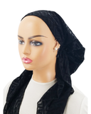 Ahead Black Angular Pre-Tied Long Tail Bandanna