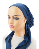 Ahead Blue Ice Glossy Dashes Pre-Tied Bandanna