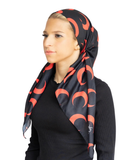 Tie Ur Knot Black and Red Dream Adjustable Pre-Tied Bandanna with Full Grip