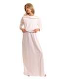 Chicolli White Serge Stitch Logo Cotton Nursing Nightgown