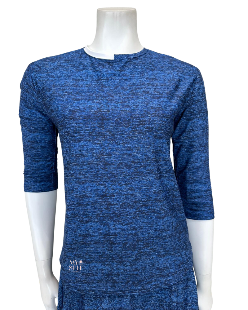 Seashells S6419 Dark Denim Colorblock Swim Top myselflingerie.com