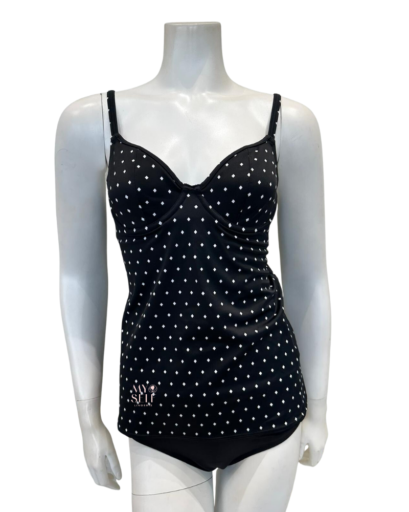 Fantasie 7238 Black Jewel Cove Underwire Swim Tankini Top myselflingerie.com