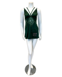 Oh La La Cheri 74-11645 Hunter Green Galloon Lace Babydoll & Panty myselflingerie.com