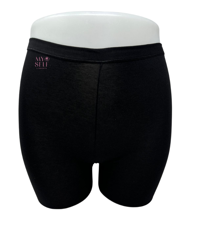 Cotton Touch 120 Black Cotton Blend Briefs with Legs myselflingerie.com
