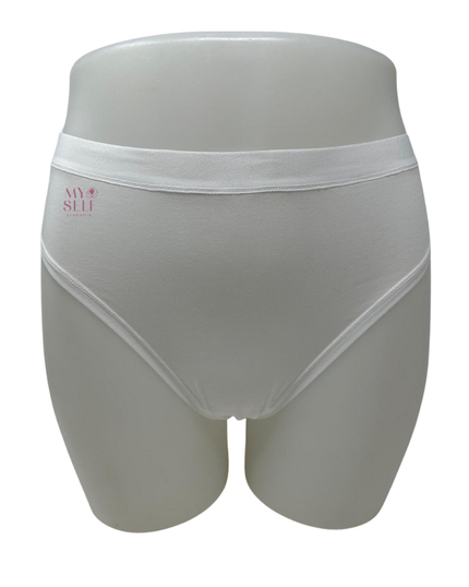 Wacoal 879362 White Understated Hi Cut Cotton Brief myselflingerie.com