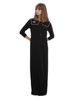 Rojo London Tudor Embroidered Black Button Down Modal Nightgown & Hoodie Set myselflingerie.com