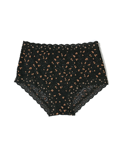 Hanky Panky 7J1292 Black/Praline Crossdye Leopard High Rise Boyshort myselflingerie.com
