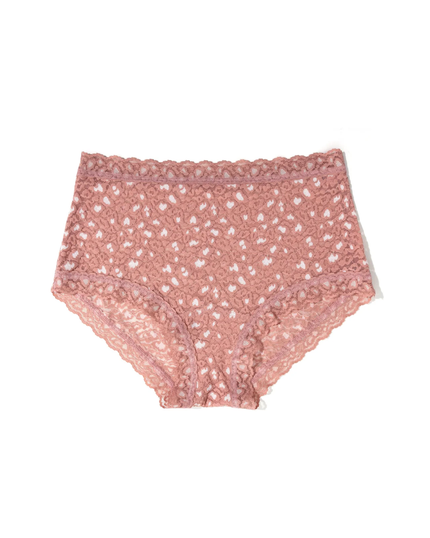 Hanky Panky 7J1292 Desert Rose/White Crossdye Leopard High Rise Boyshort myselflngerie.com