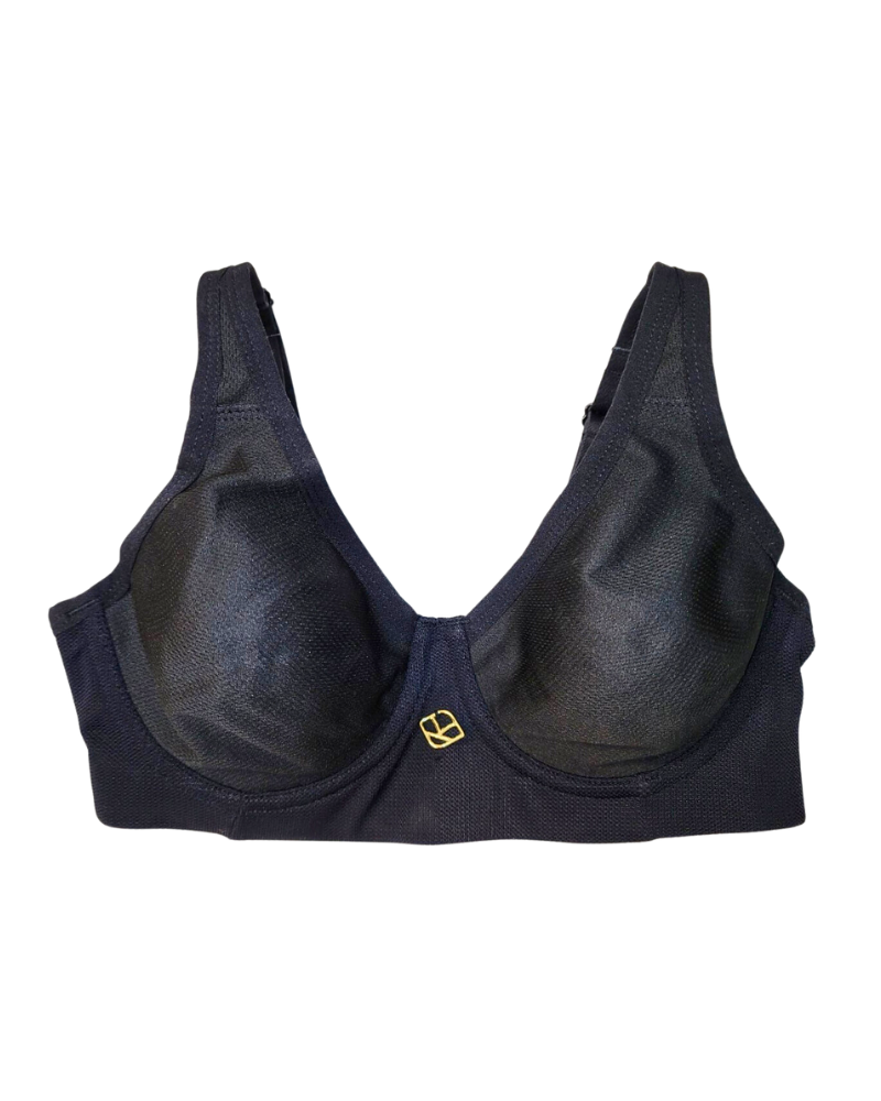 ABERGELE 4022 Black High Progress No Bulge Pearl Underwire Bra myselflingerie.com