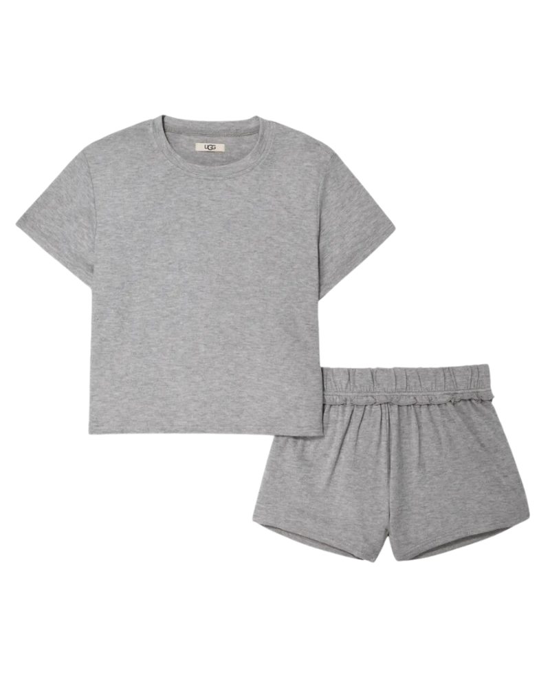 UGG 1136910 Grey Heather Aniyah Pajamas Shorts Set myselflingerie.com