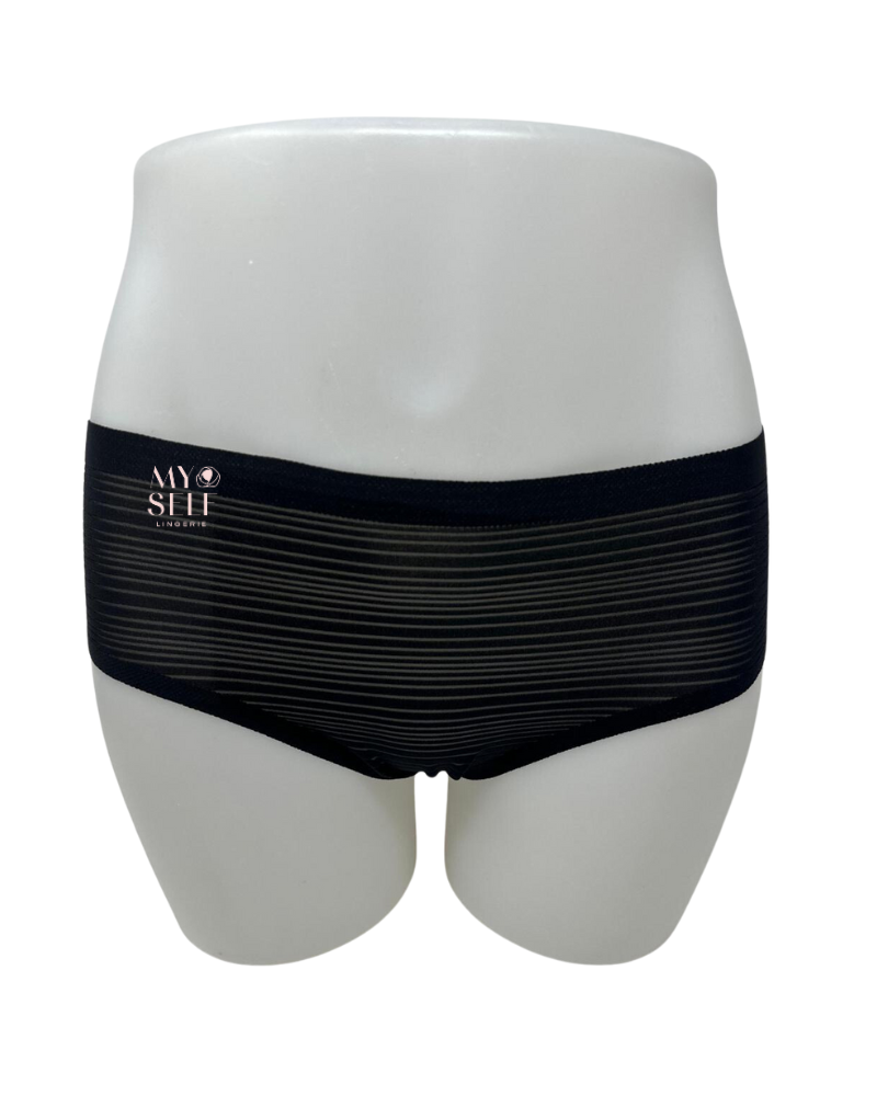 Chantelle 20D4 Black Shiny Strips One Size Fits All Hipster myselflingerie.com