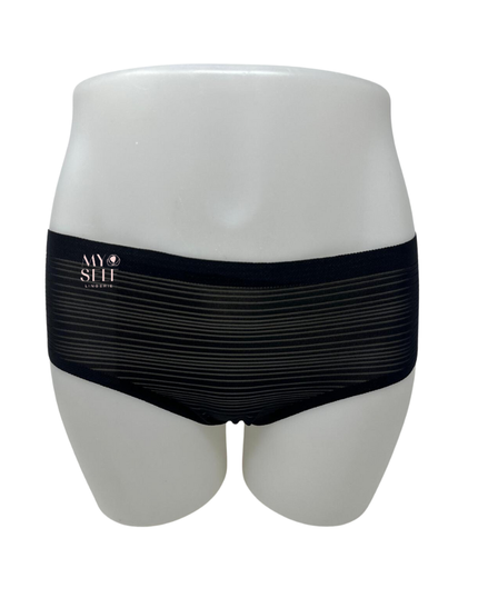 Chantelle 20D4 Black Shiny Strips One Size Fits All Hipster myselflingerie.com