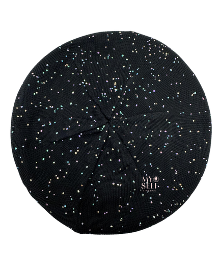 Atifa AT53BKML Black/Multi Foil Dots Lined Knit Chenille myselflingerie.com