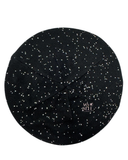 Atifa Black/Silver Foil Dots Lined Knit Chenille