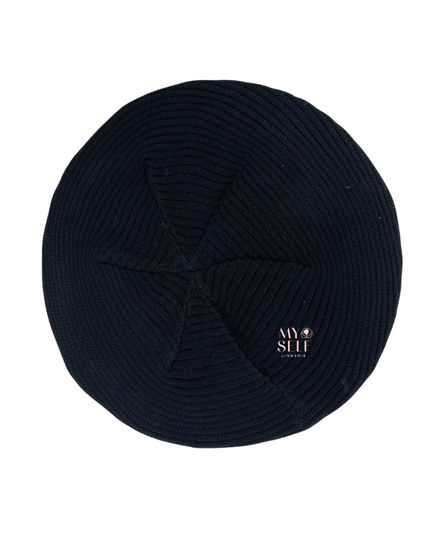 Atifa AT51BKML Black/Black Ribbed Lined Knit Chenille myselflingerie.com