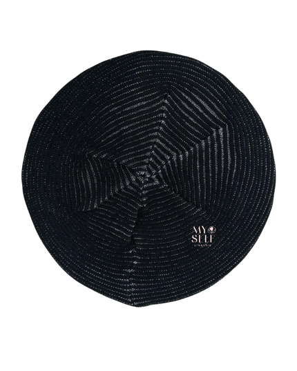 Atifa AT51BKSL Black/Silver Ribbed Lined Knit Chenille myselflingerie.com