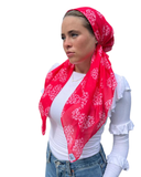 Scarf Bar Hot Pink Leopard Hearts Classic Pre-Tied Bandanna with Full Grip myselflingerie.com